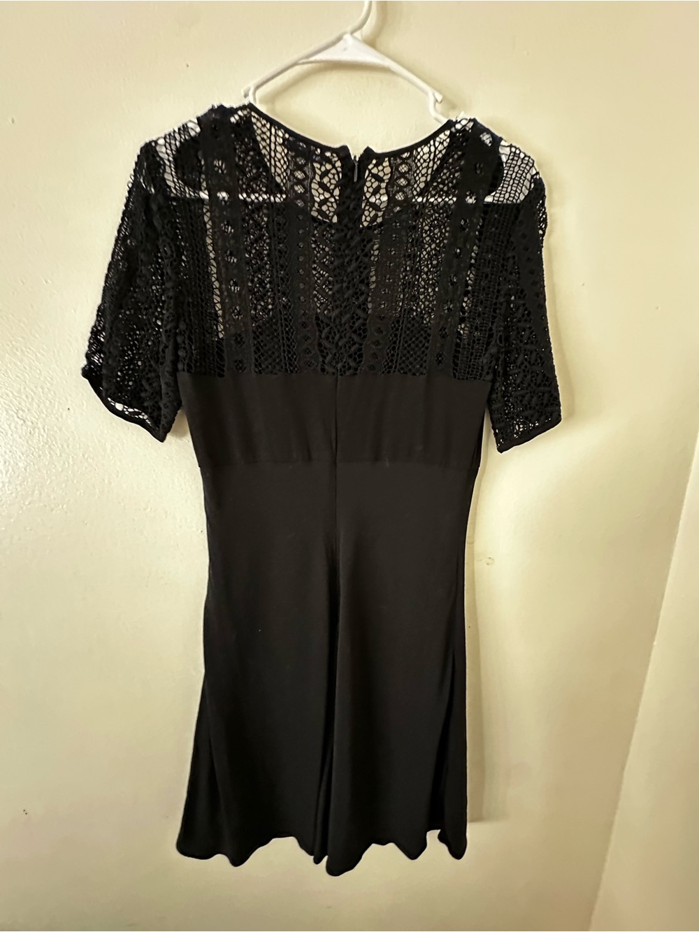 Rebecca Minkoff Black Lace-Yoke Midi Dress